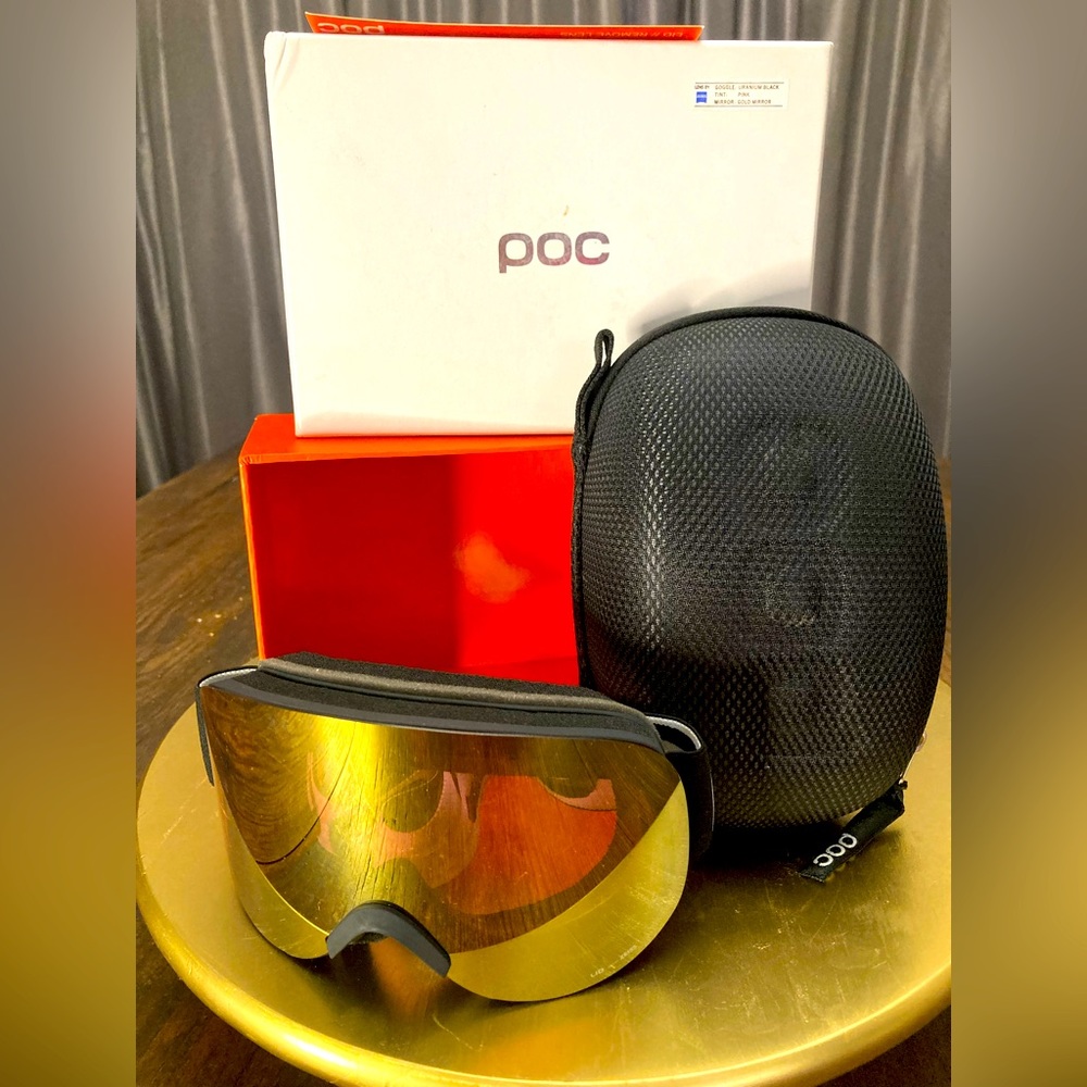 POC Lid SKI GOGGLES, Uranium Black, ONE SIZE. ♥️ Case included